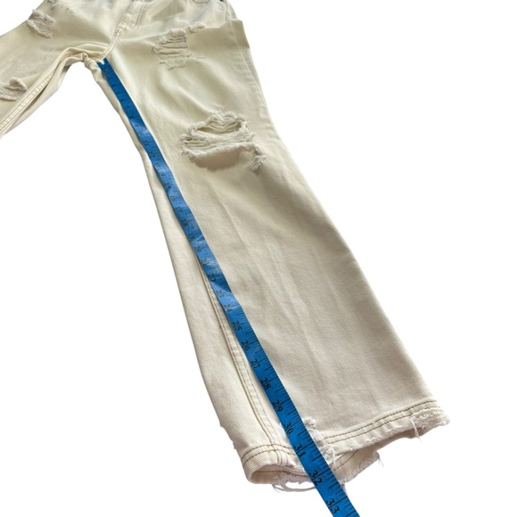 WE THE FREE CRVY Straight Shooter Jean Ivory 28 Free People Boho Distressed - Picture 14 of 16